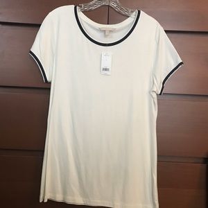 Cream & blue short sleeve Banana Republic shirt